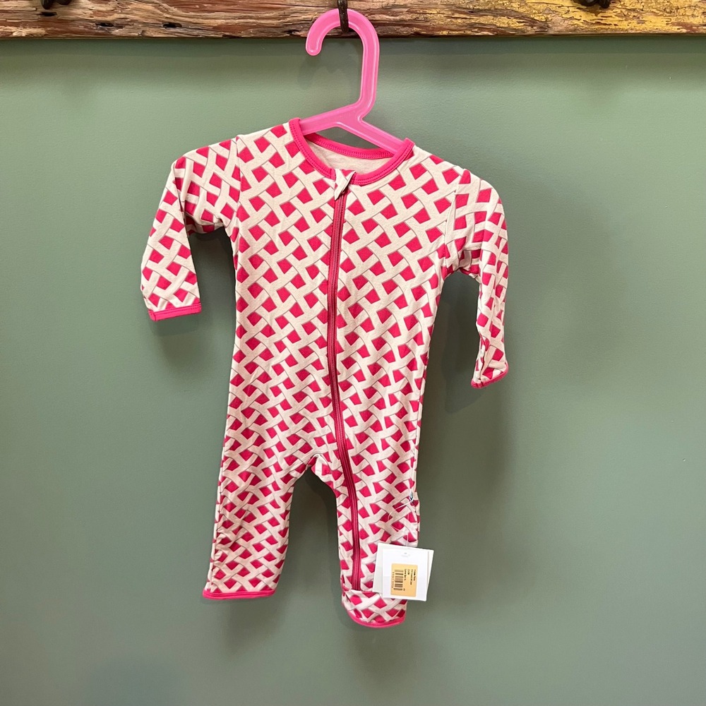KicKee Pants 3-6 Months Summer Berry Pie Print Coverall Romper with‎ Zipper